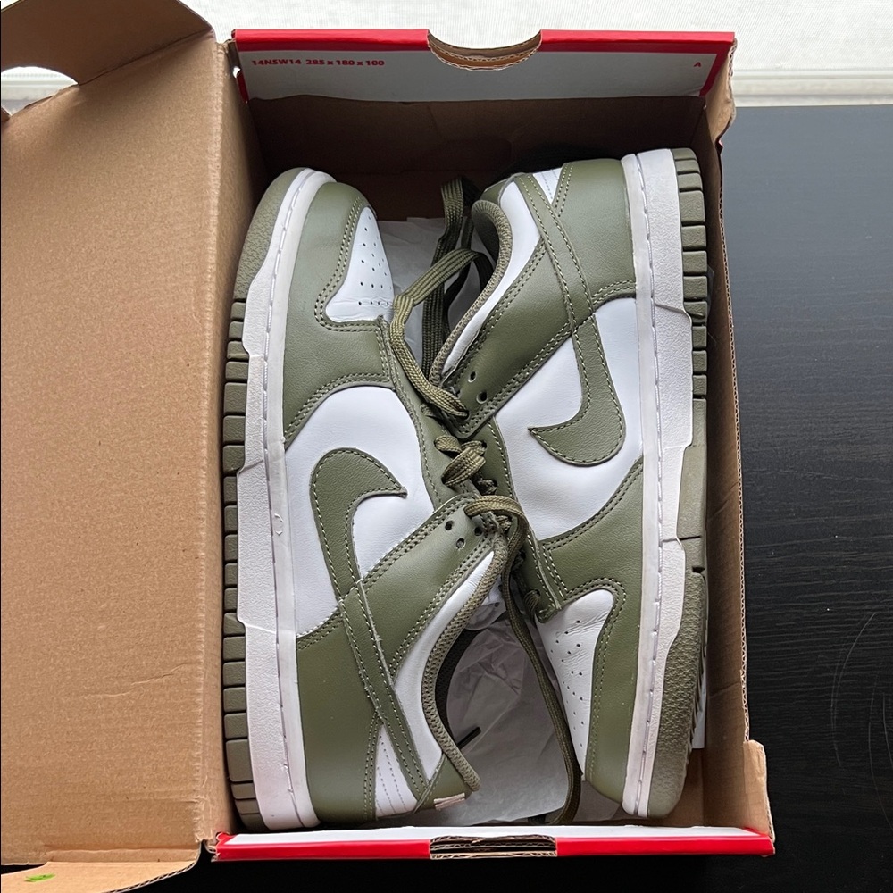 Nike Olive and White Athletic Shoes
